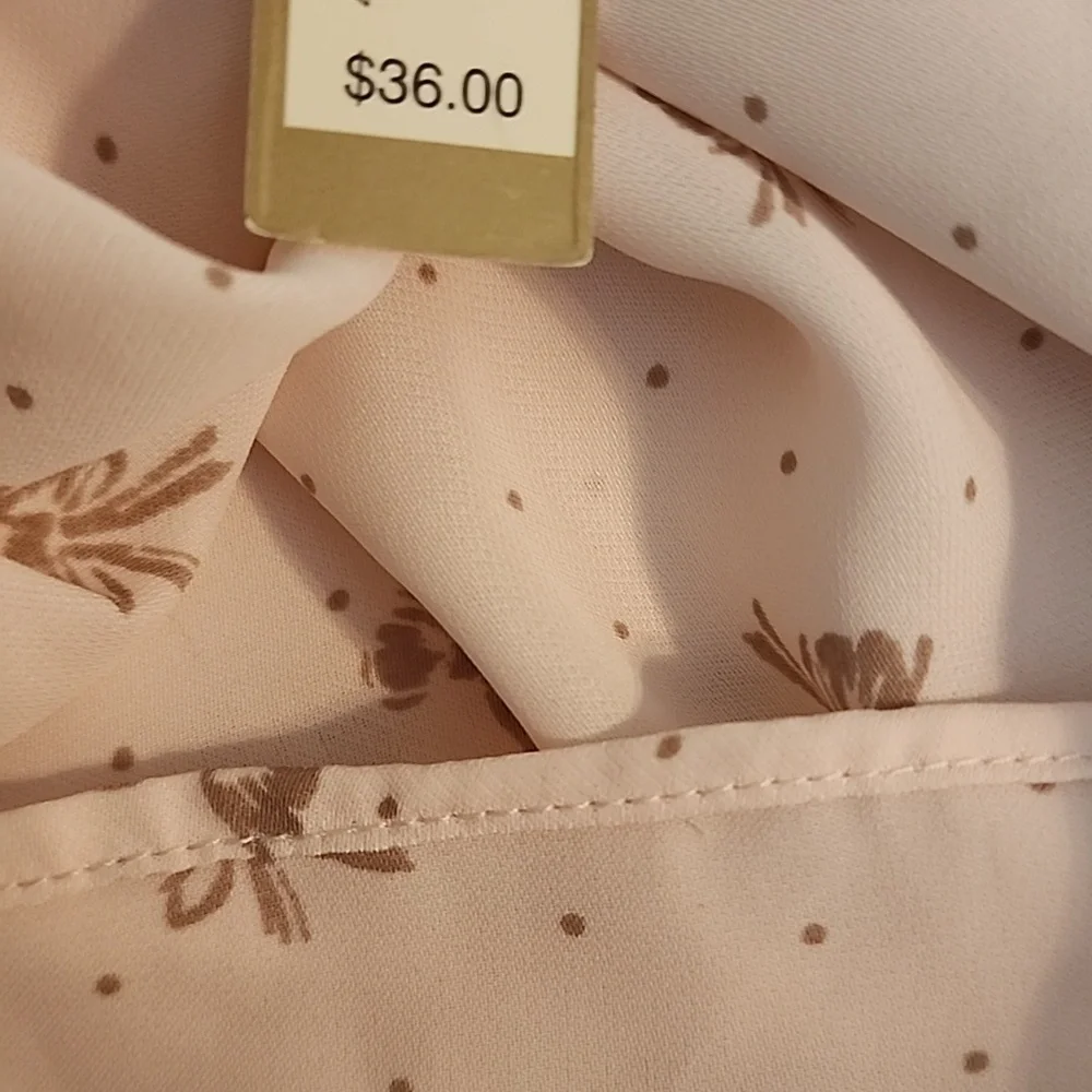 LC Lauren Conrad Elegant Cream Floral Women's Blouse - Picture 12 of 12
